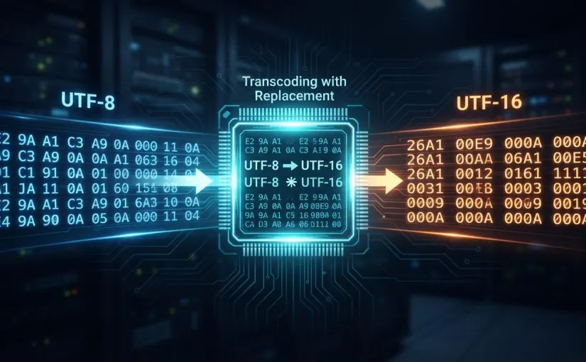 Transcoding UTF-8 to UTF-16 with replacement